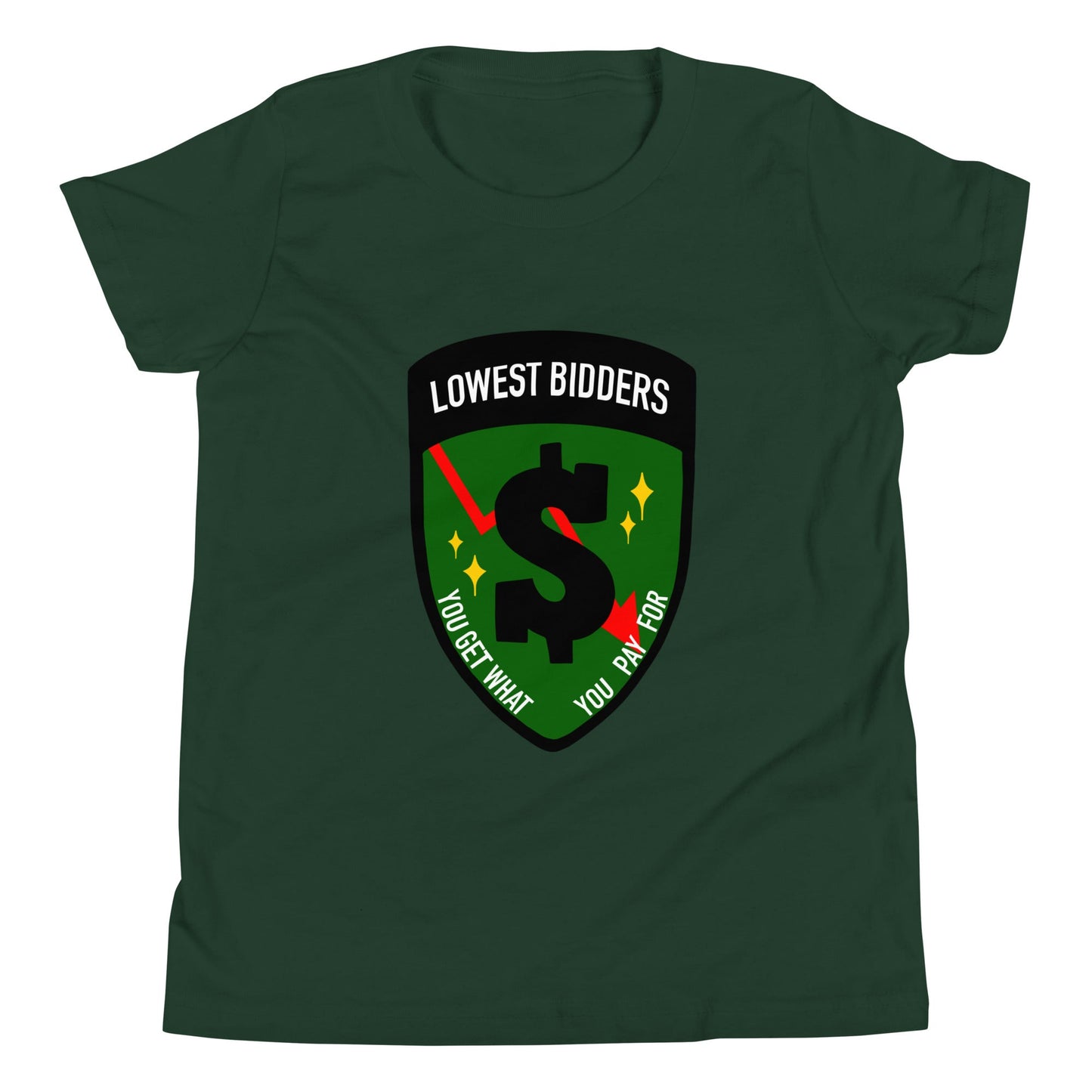 Performance | Youth T-Shirt | The Lowest Bidders | Emblem Logo