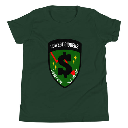 Performance | Youth T-Shirt | The Lowest Bidders | Emblem Logo