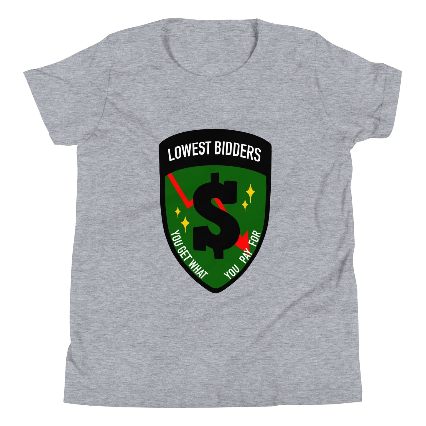 Performance | Youth T-Shirt | The Lowest Bidders | Emblem Logo