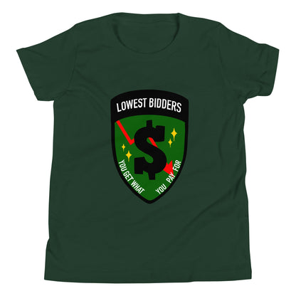 Performance | Youth T-Shirt | The Lowest Bidders | Emblem Logo