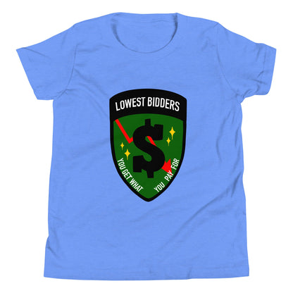 Performance | Youth T-Shirt | The Lowest Bidders | Emblem Logo