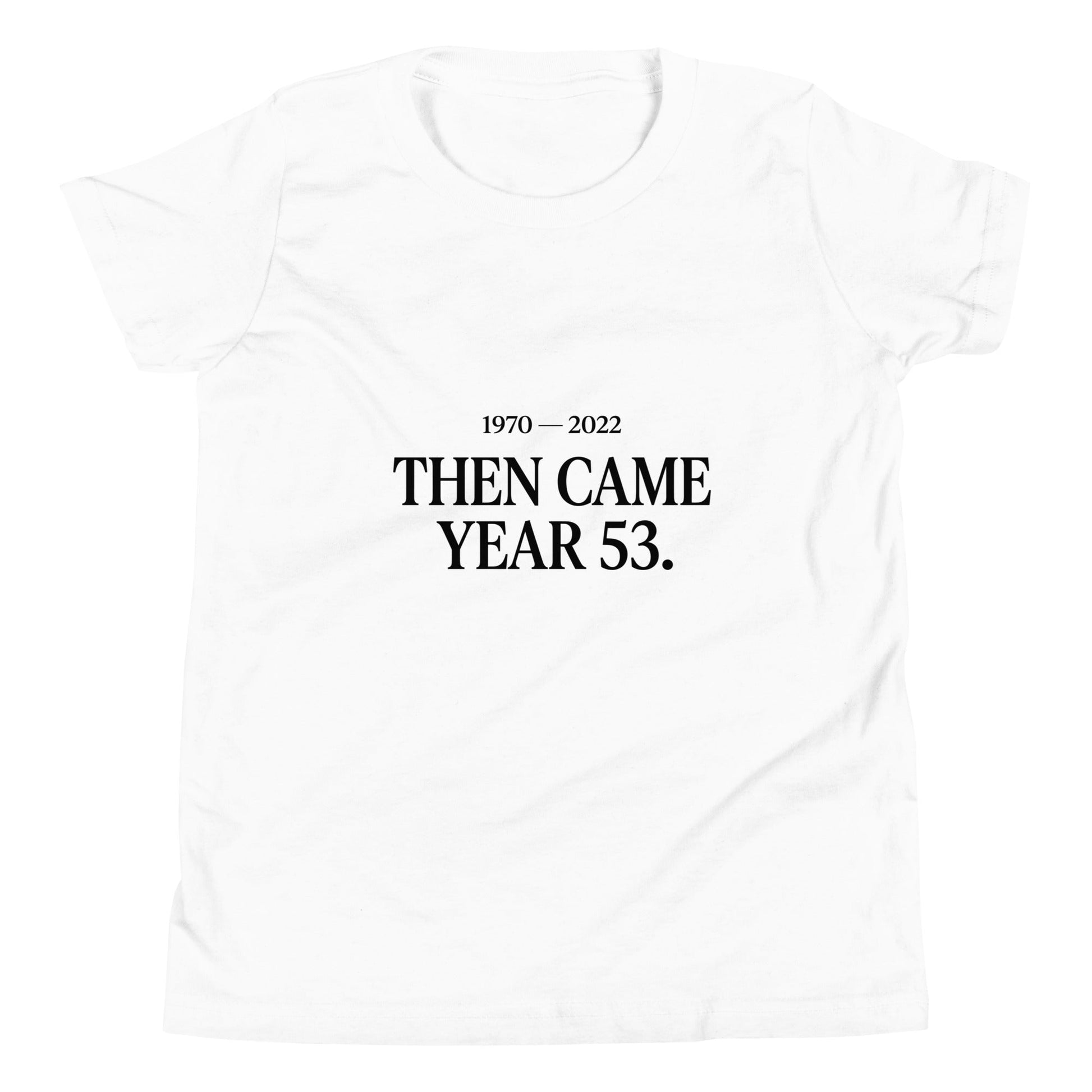 Performance | Youth T-Shirt | Then Came Year 53 | Black Text Logo