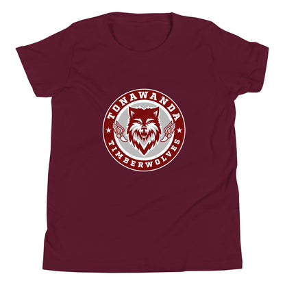 Performance | Youth T-Shirt | Tonawanda High School Track and Field | Mascot Badge Logo