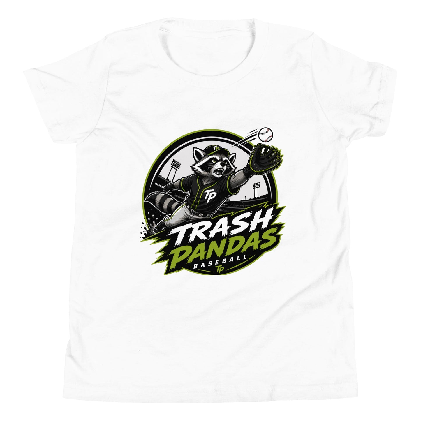 Performance | Youth T-Shirt | Trash Pandas Baseball Organization | Emblem Logo