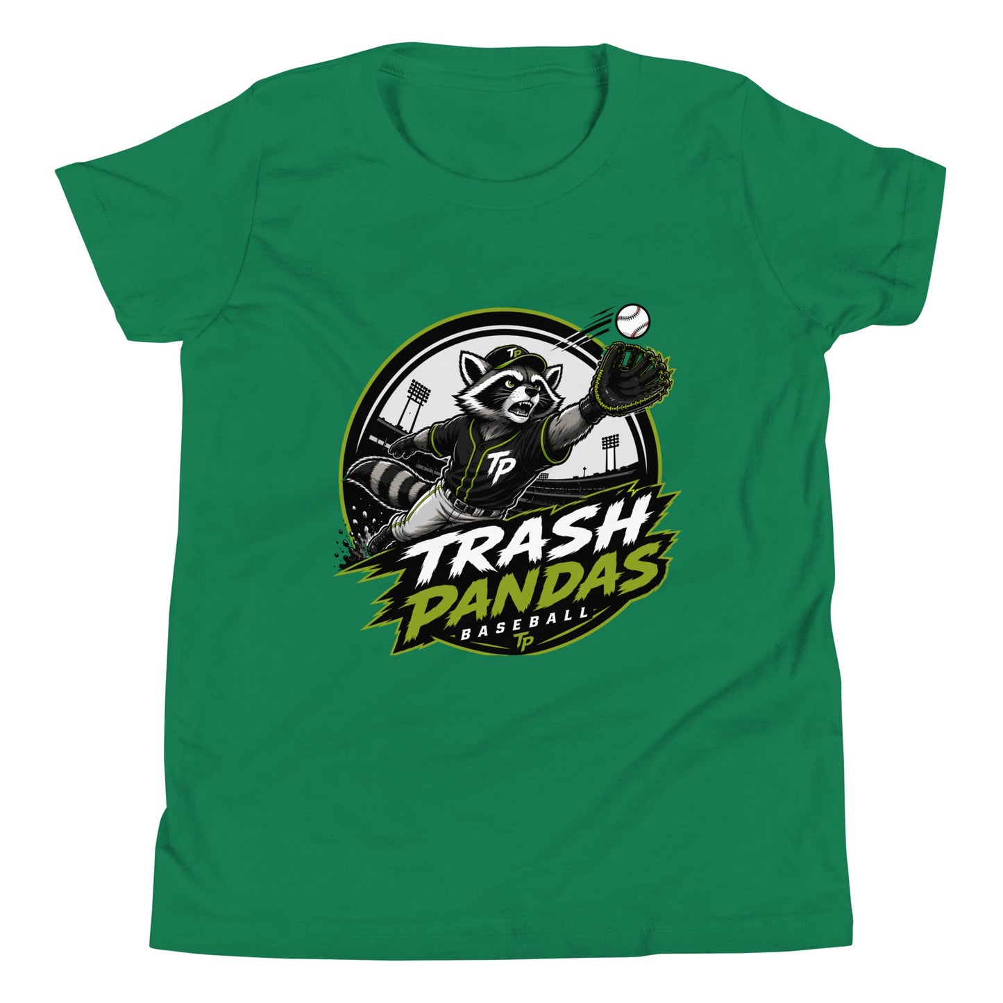 Performance | Youth T-Shirt | Trash Pandas Baseball Organization | Emblem Logo