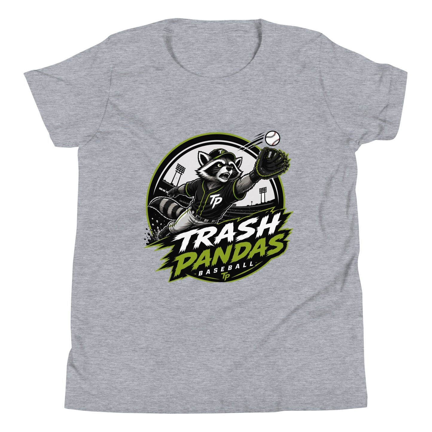 Performance | Youth T-Shirt | Trash Pandas Baseball Organization | Emblem Logo