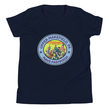 Performance | Youth T-Shirt | Upper Makefield Mavs Fastpitch | Crossing Badge Logo