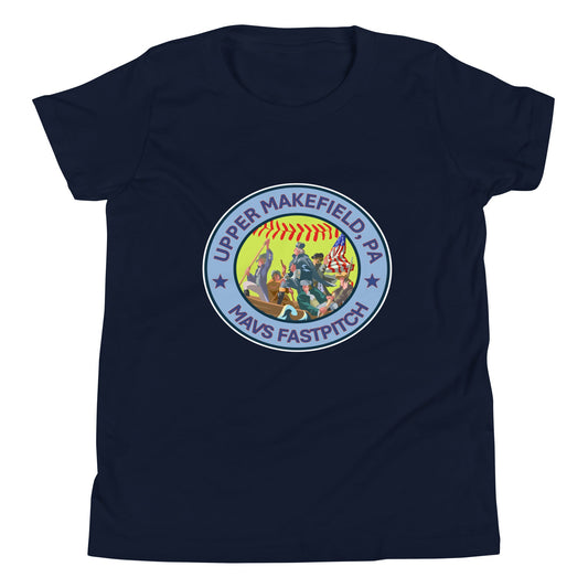 Performance | Youth T-Shirt | Upper Makefield Mavs Fastpitch | Crossing Badge Logo