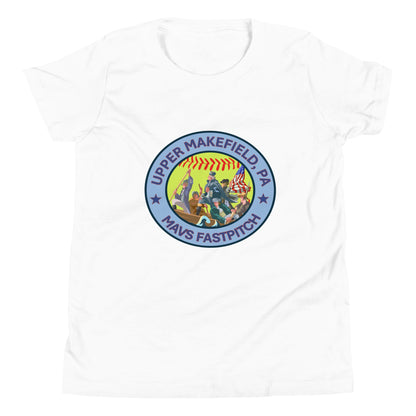 Performance | Youth T-Shirt | Upper Makefield Mavs Fastpitch | Crossing Badge Logo