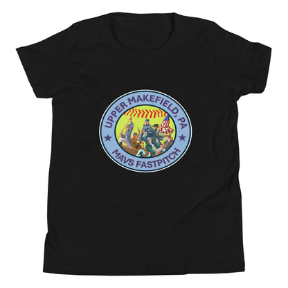 Performance | Youth T-Shirt | Upper Makefield Mavs Fastpitch | Crossing Badge Logo
