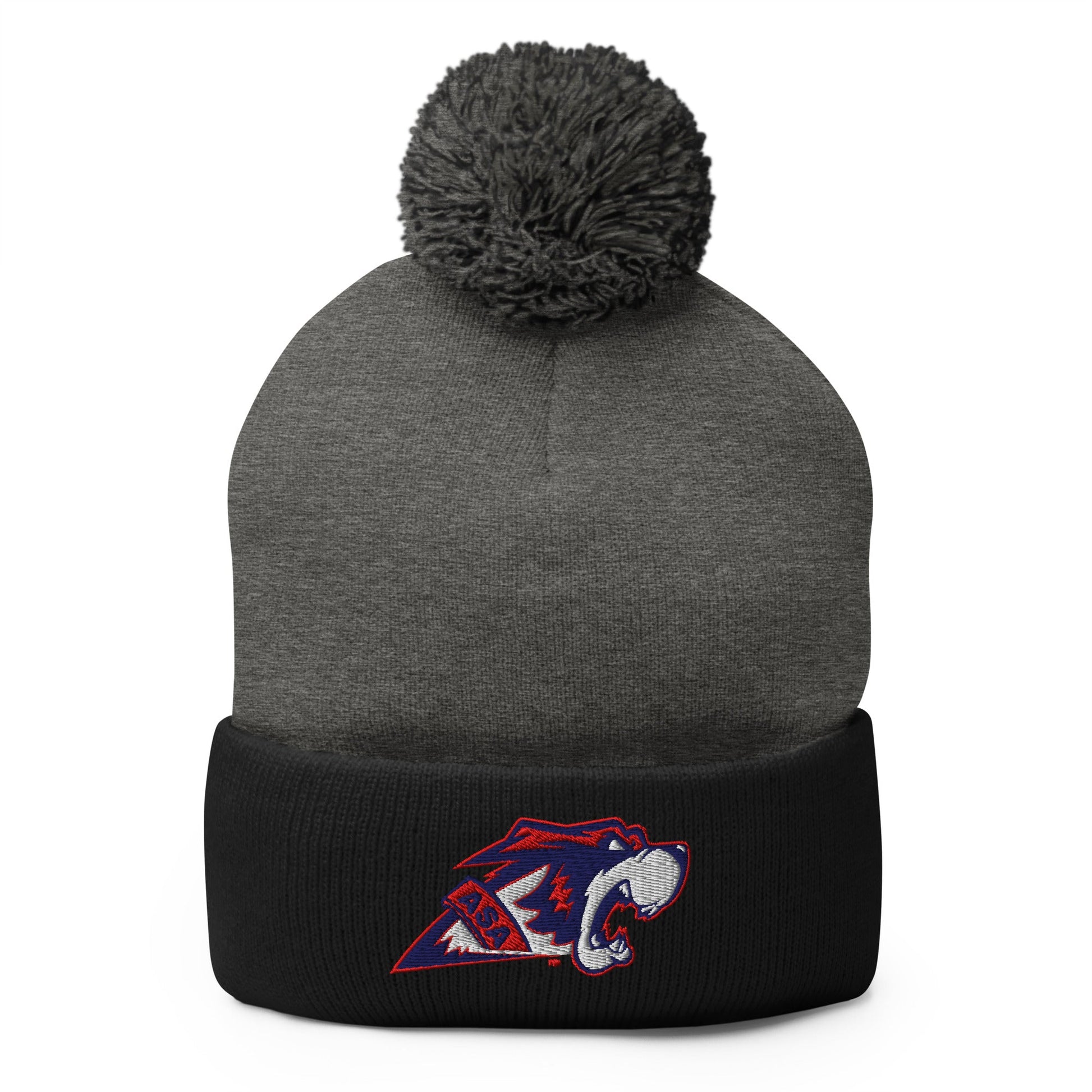 Pom - Pom Beanie | All Saints Academy Lacrosse | Mascot Logo
