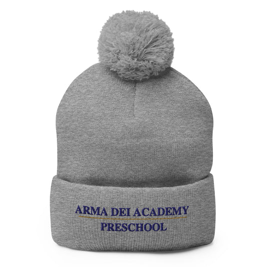 Pom - Pom Beanie | Arma Dei Academy Preschool | Script Logo