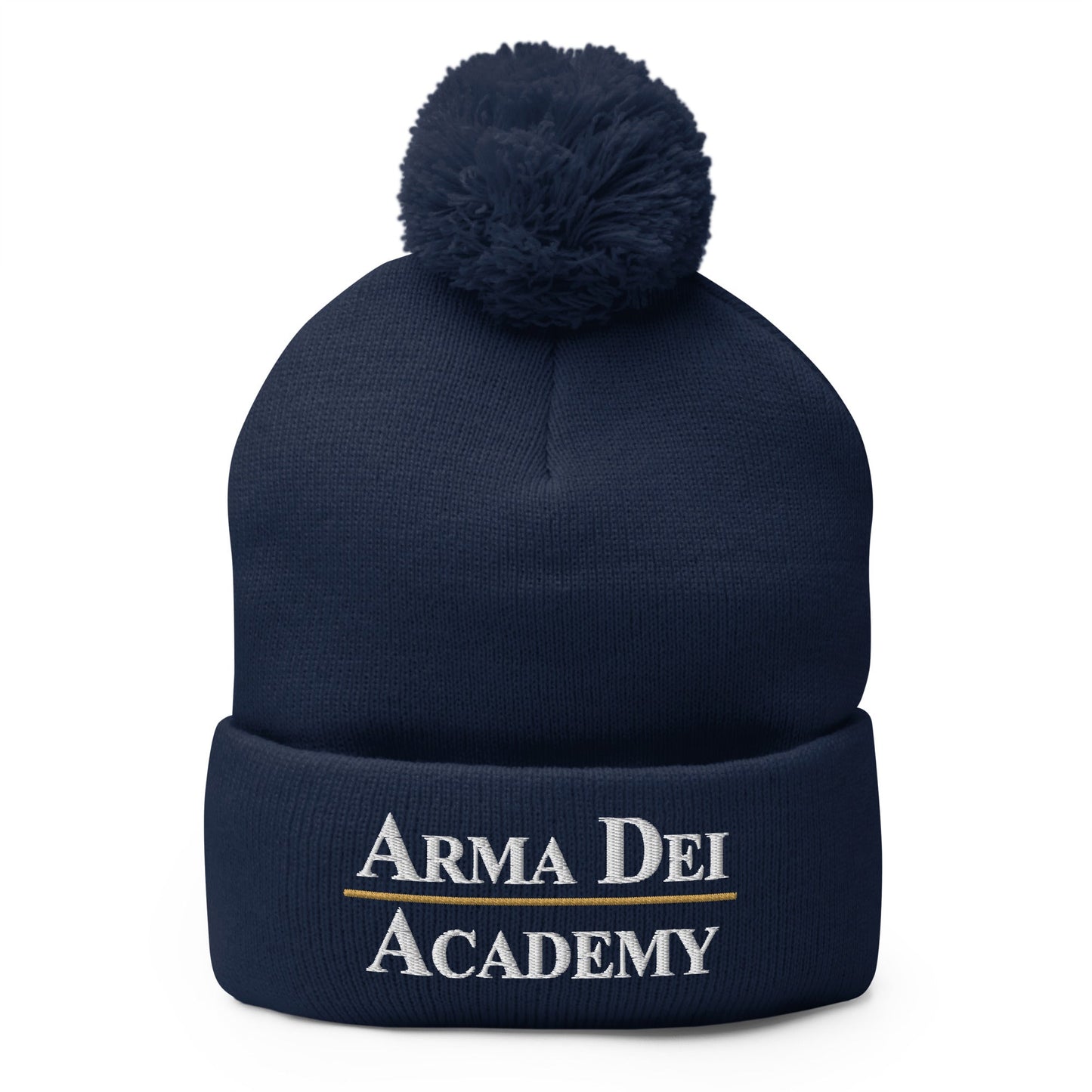 Pom - Pom Beanie | Arma Dei Academy | Script Logo