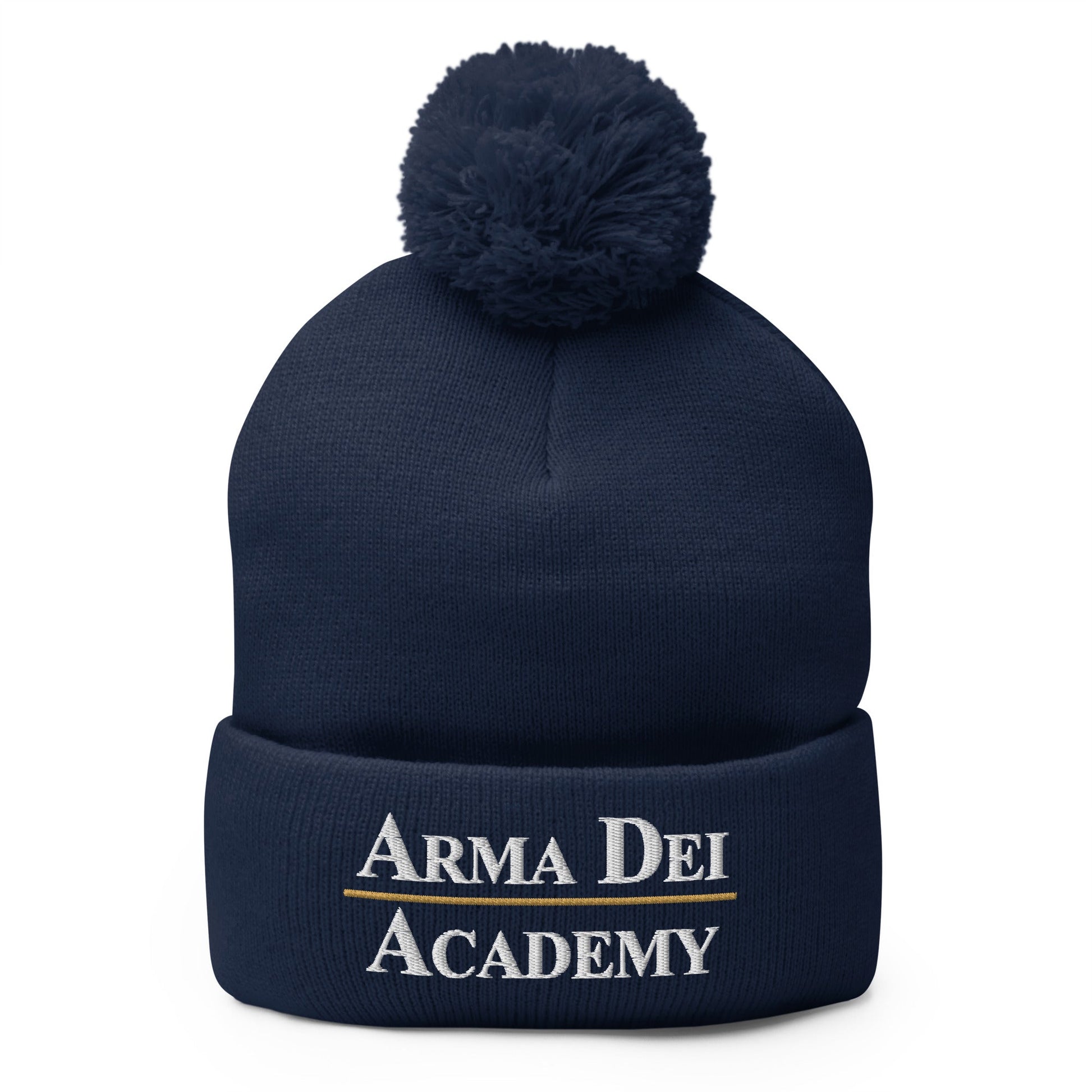 Pom - Pom Beanie | Arma Dei Academy | Script Logo