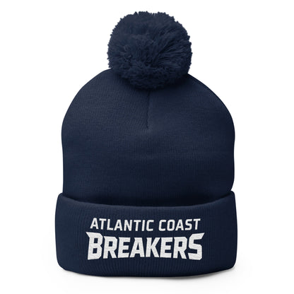 Pom - Pom Beanie | Atlantic Coast Breakers Hockey | Mascot Shield Logo