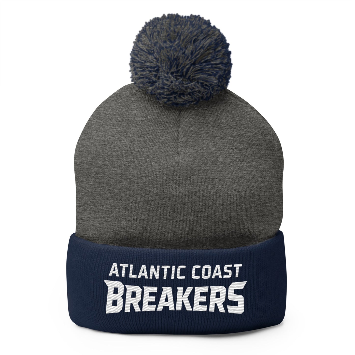 Pom - Pom Beanie | Atlantic Coast Breakers Hockey | Mascot Shield Logo