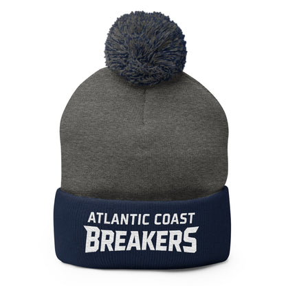 Pom - Pom Beanie | Atlantic Coast Breakers Hockey | Mascot Shield Logo