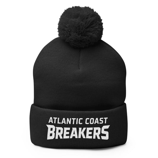 Pom - Pom Beanie | Atlantic Coast Breakers Hockey | Mascot Shield Logo