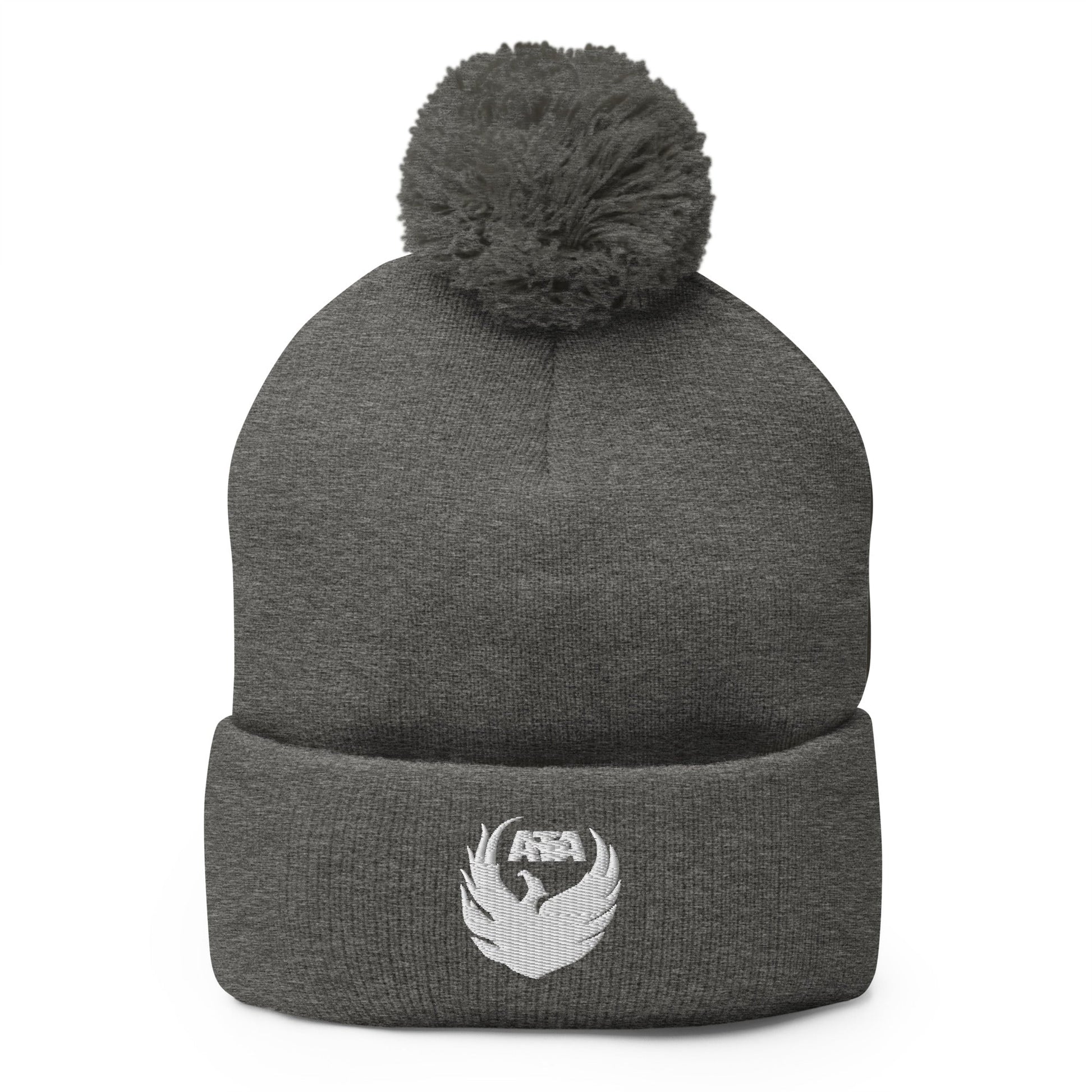Pom - Pom Beanie | Azle Martial Arts | Blue Fire Crest Logo