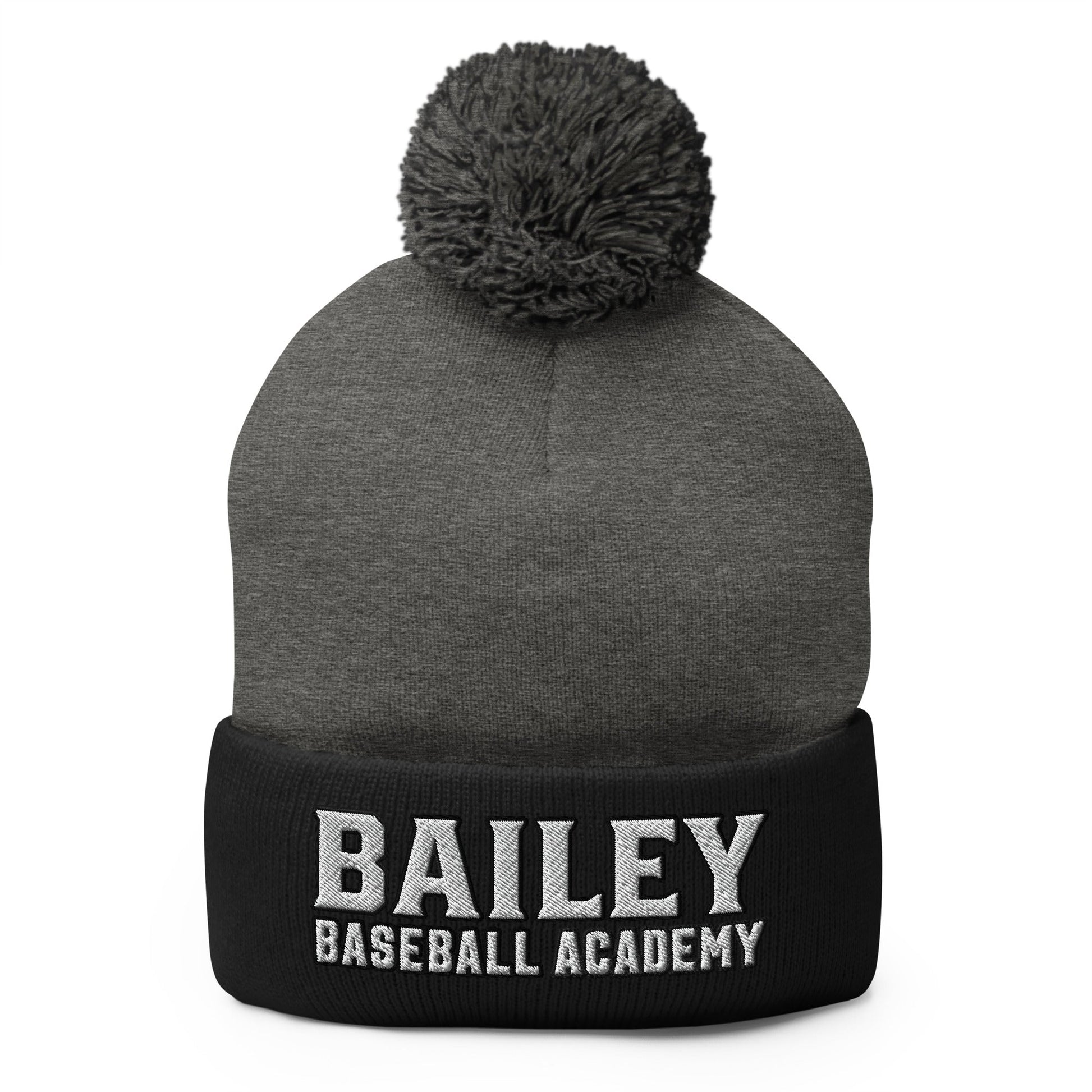 Pom - Pom Beanie | Bailey Baseball Academy | Script Logo