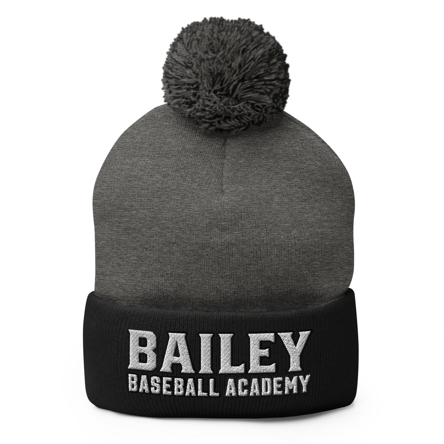 Pom - Pom Beanie | Bailey Baseball Academy | Script Logo