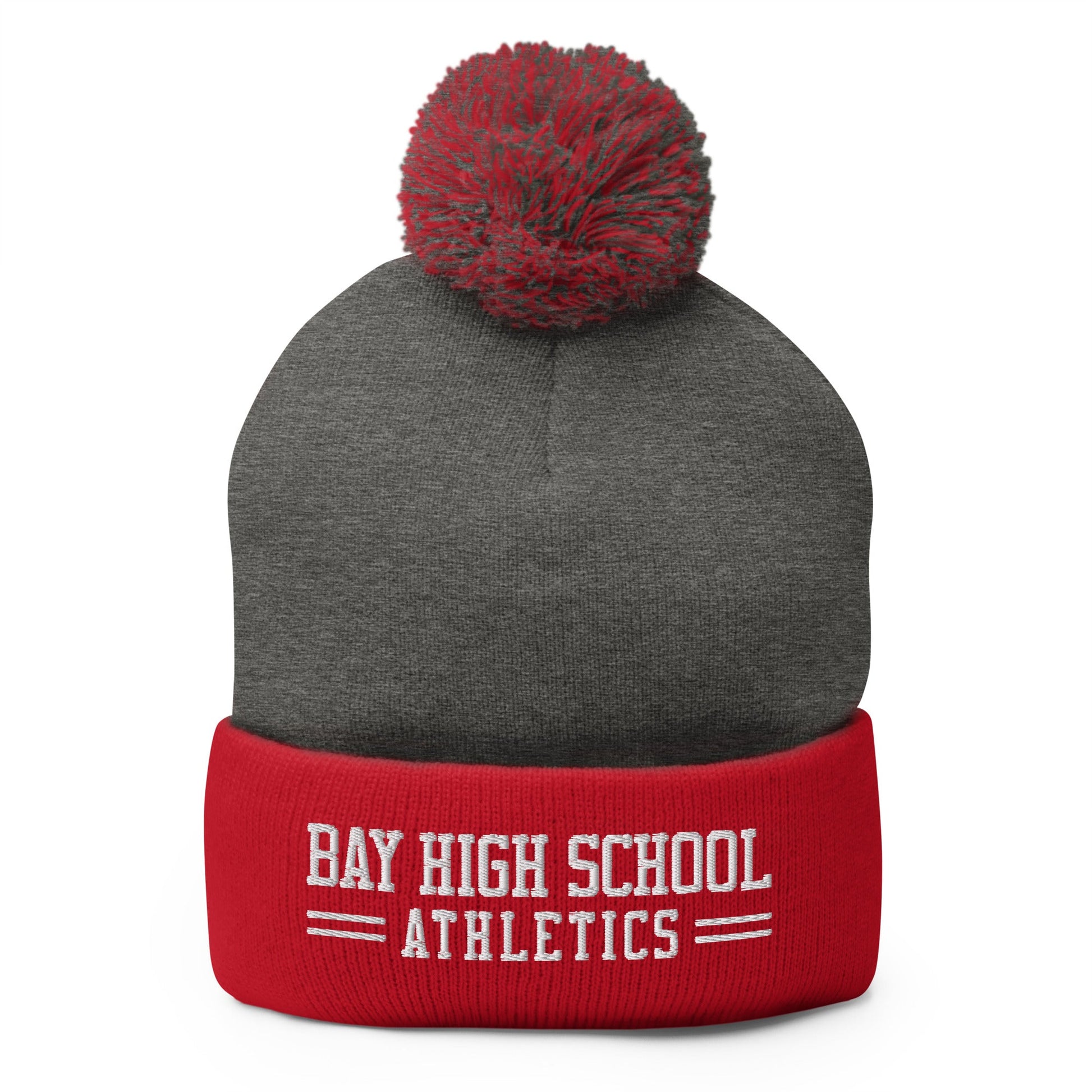 Pom-Pom Beanie | Bay High Softball | Modern Script Logo