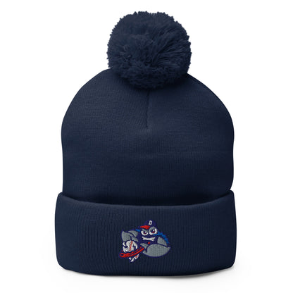 Pom - Pom Beanie | Bellport BlueClaws | Strike Emblem Logo