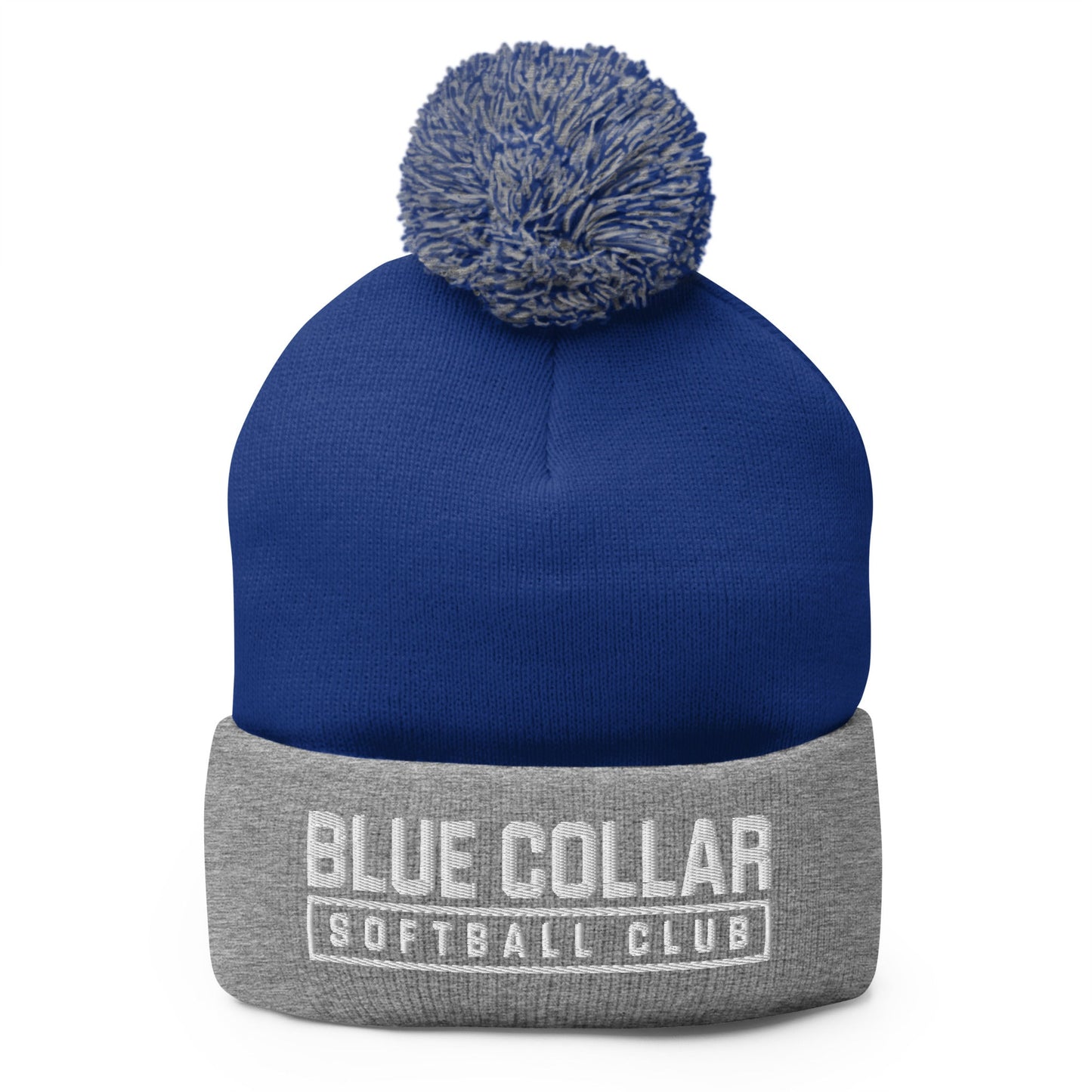 Pom-Pom Beanie | Blue Collar Softball 2034 | Vanguard Logo