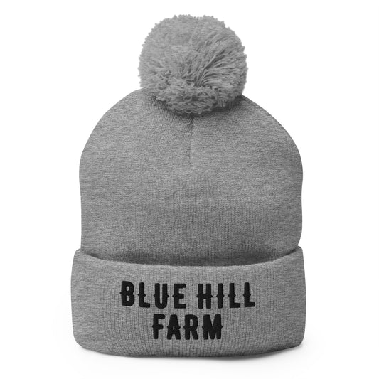 Pom - Pom Beanie | Blue Hill Farm | Crest Logo
