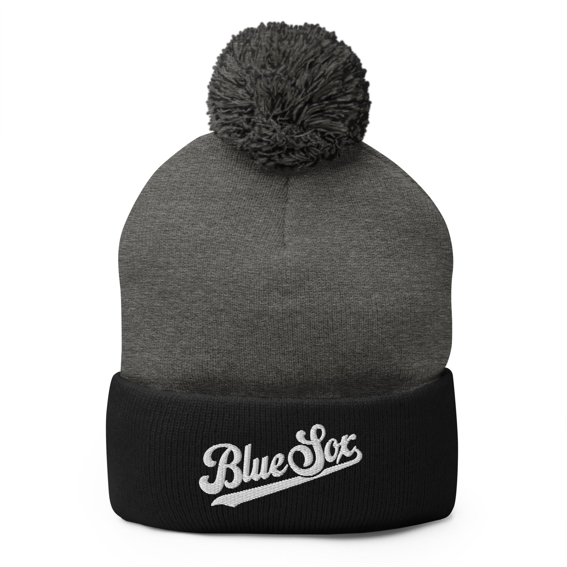 Pom - Pom Beanie | Blue Sox | Script Logo
