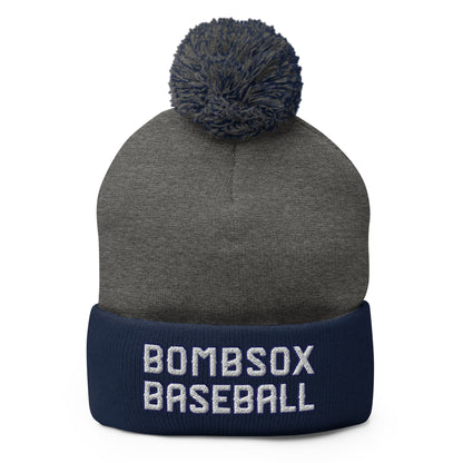 Pom - Pom Beanie | BombSox Baseball | Badge Logo