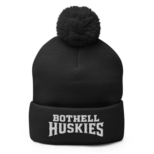 Pom-Pom Beanie | Bothell Huskies Youth Basketball | Script Logo