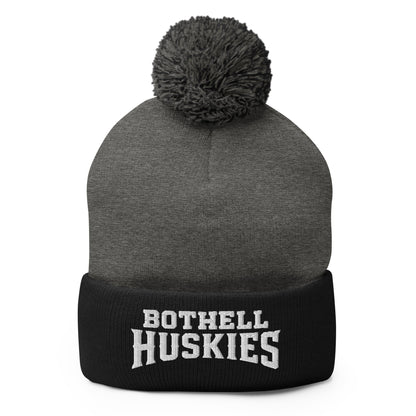 Pom-Pom Beanie | Bothell Huskies Youth Basketball | Script Logo