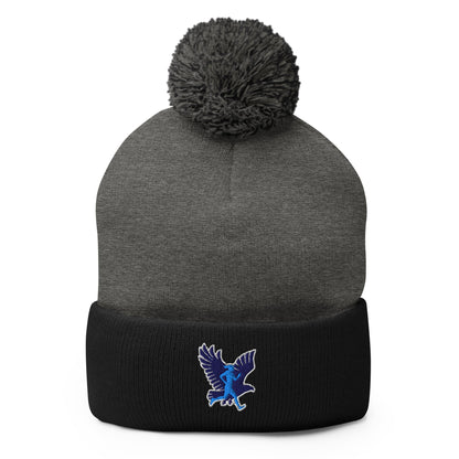 Pom - Pom Beanie | Bowdoinham Rebel Runners | Aerial Runner Emblem Logo