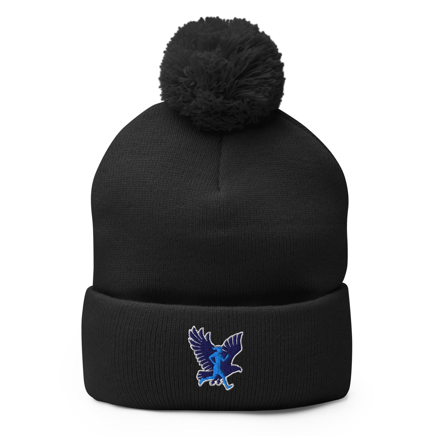Pom - Pom Beanie | Bowdoinham Rebel Runners | Aerial Runner Emblem Logo