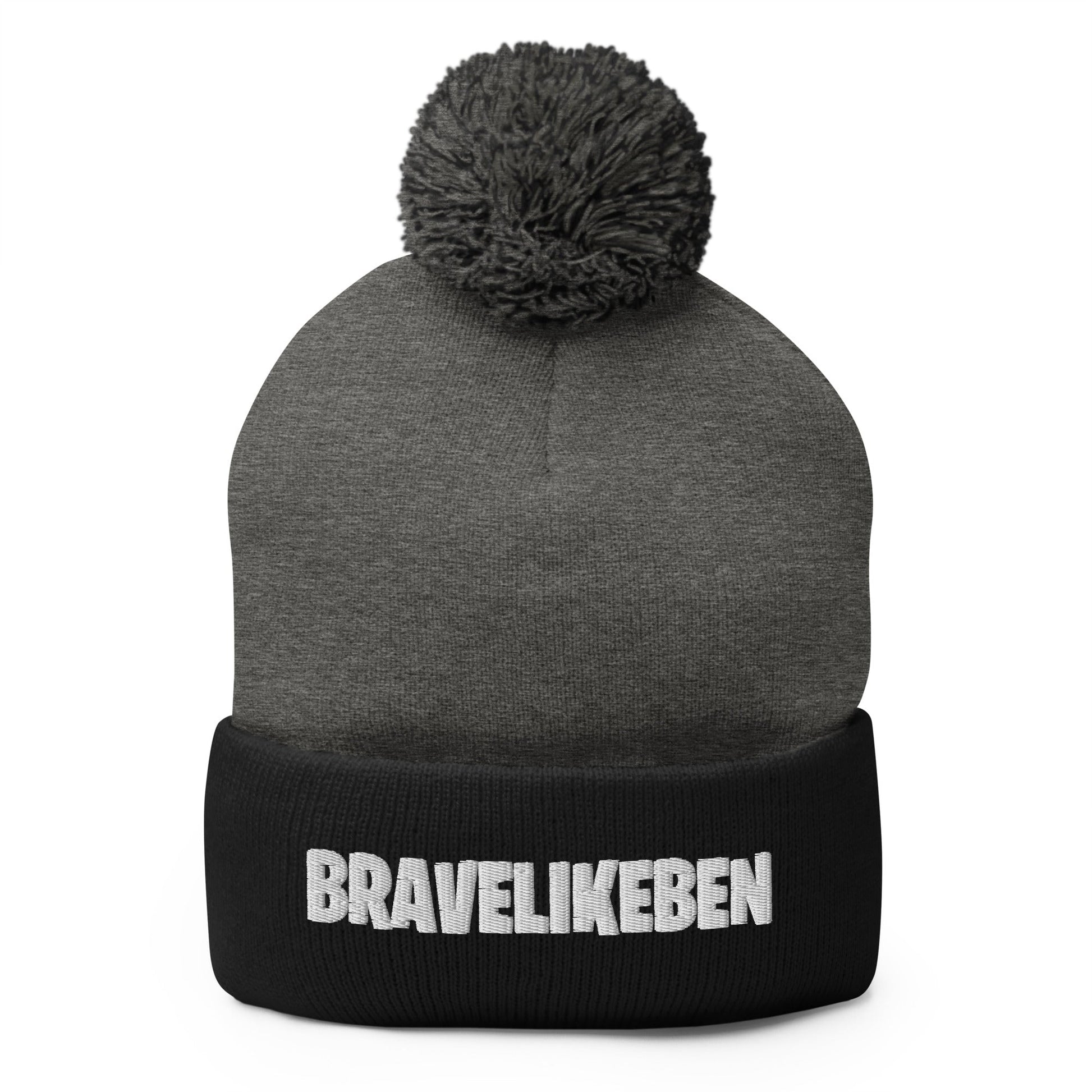 Pom-Pom Beanie | Brave Like Ben | Valor Lettering Logo