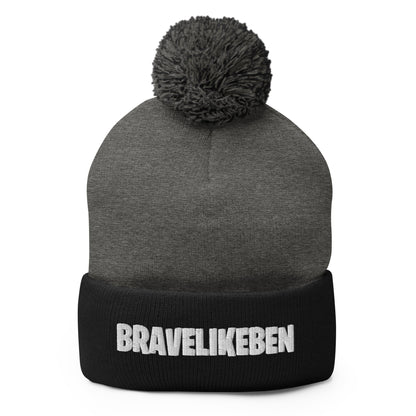 Pom-Pom Beanie | Brave Like Ben | Wordmark Logo