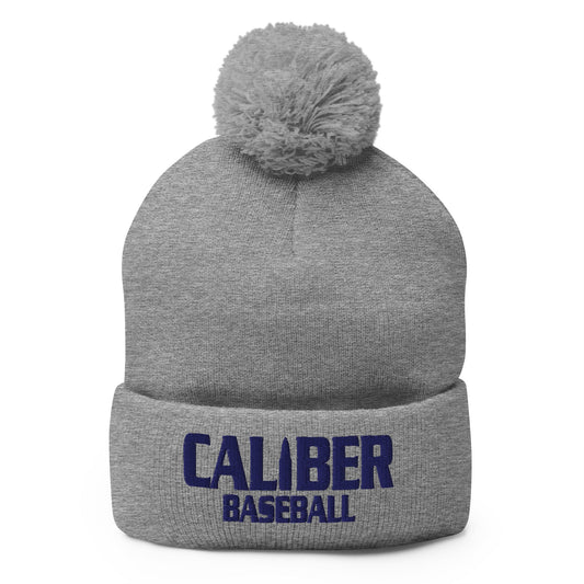 Pom - Pom Beanie | Caliber Baseball | Varsity Script Logo