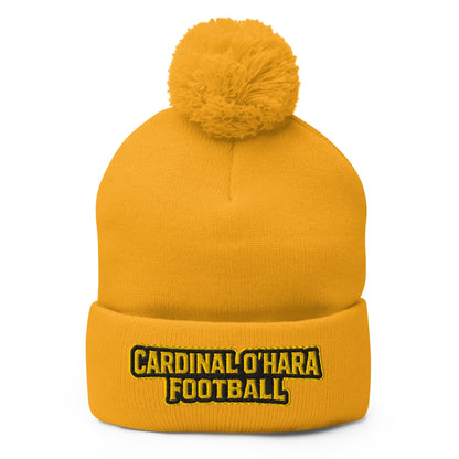 Pom - Pom Beanie | Cardinal Ohara Hawks | Shield Logo