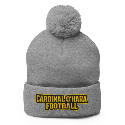 Pom - Pom Beanie | Cardinal Ohara Hawks | Shield Logo