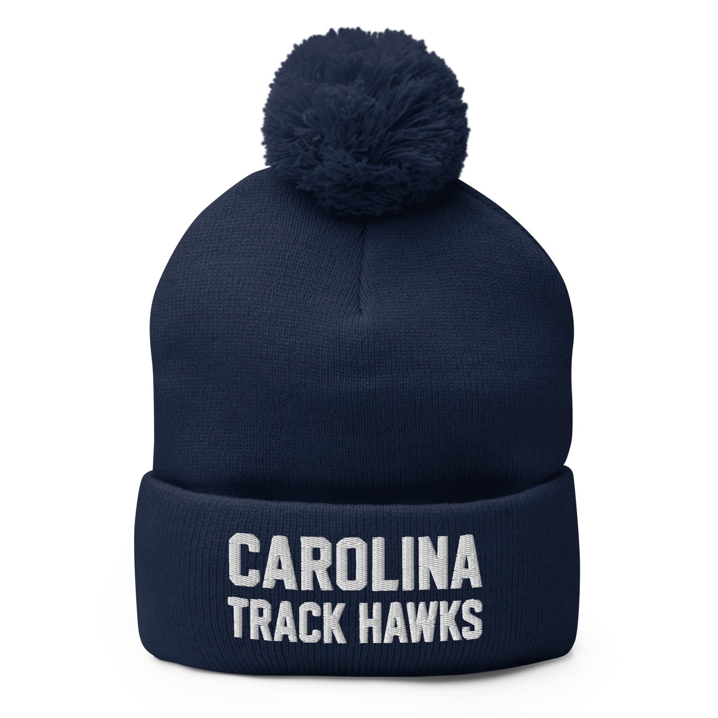 Pom-Pom Beanie | Carolina track Hawks | Crest Logo