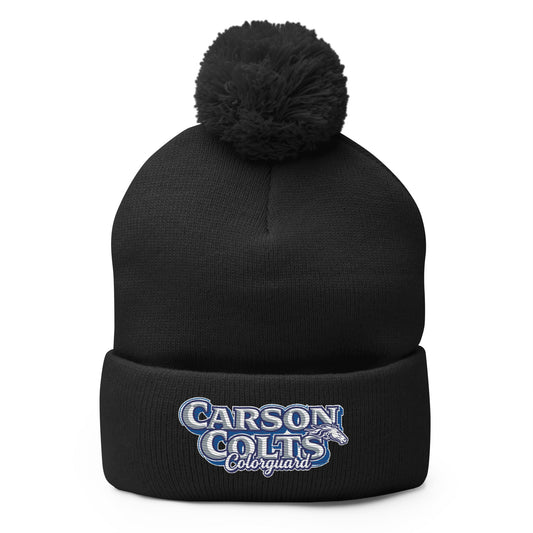 Pom - Pom Beanie | Carson Colorguard | Colts Logo