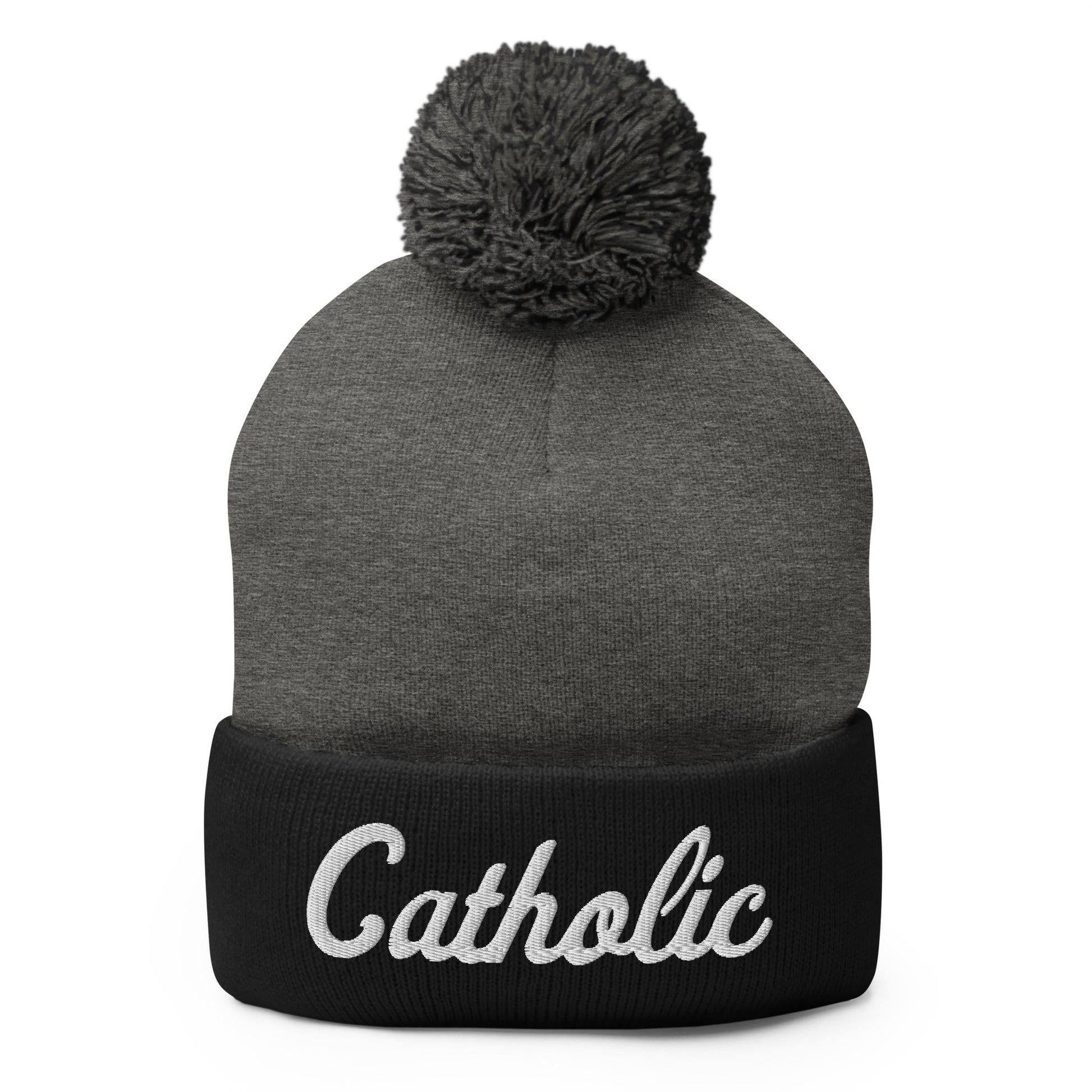 Pom - Pom Beanie | Catholic High School | Script Logo