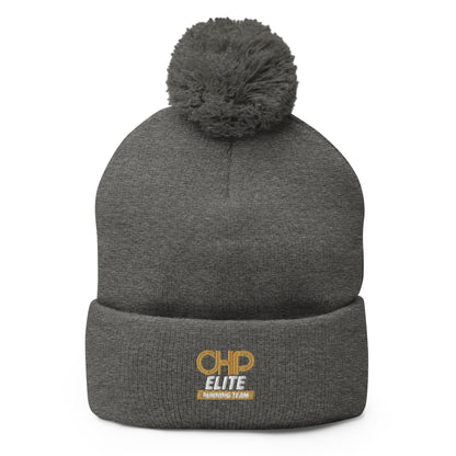 Pom - Pom Beanie | CHP Elite Running Team | Runner Crest Logo