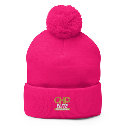 Pom - Pom Beanie | CHP Elite Running Team | Runner Crest Logo