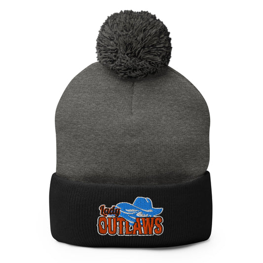 Pom - Pom Beanie | CKY Lady Outlaws | Script Logo