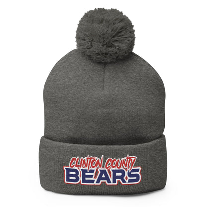 Pom - Pom Beanie | CLINTON COUNTY BEARS | Script Logo