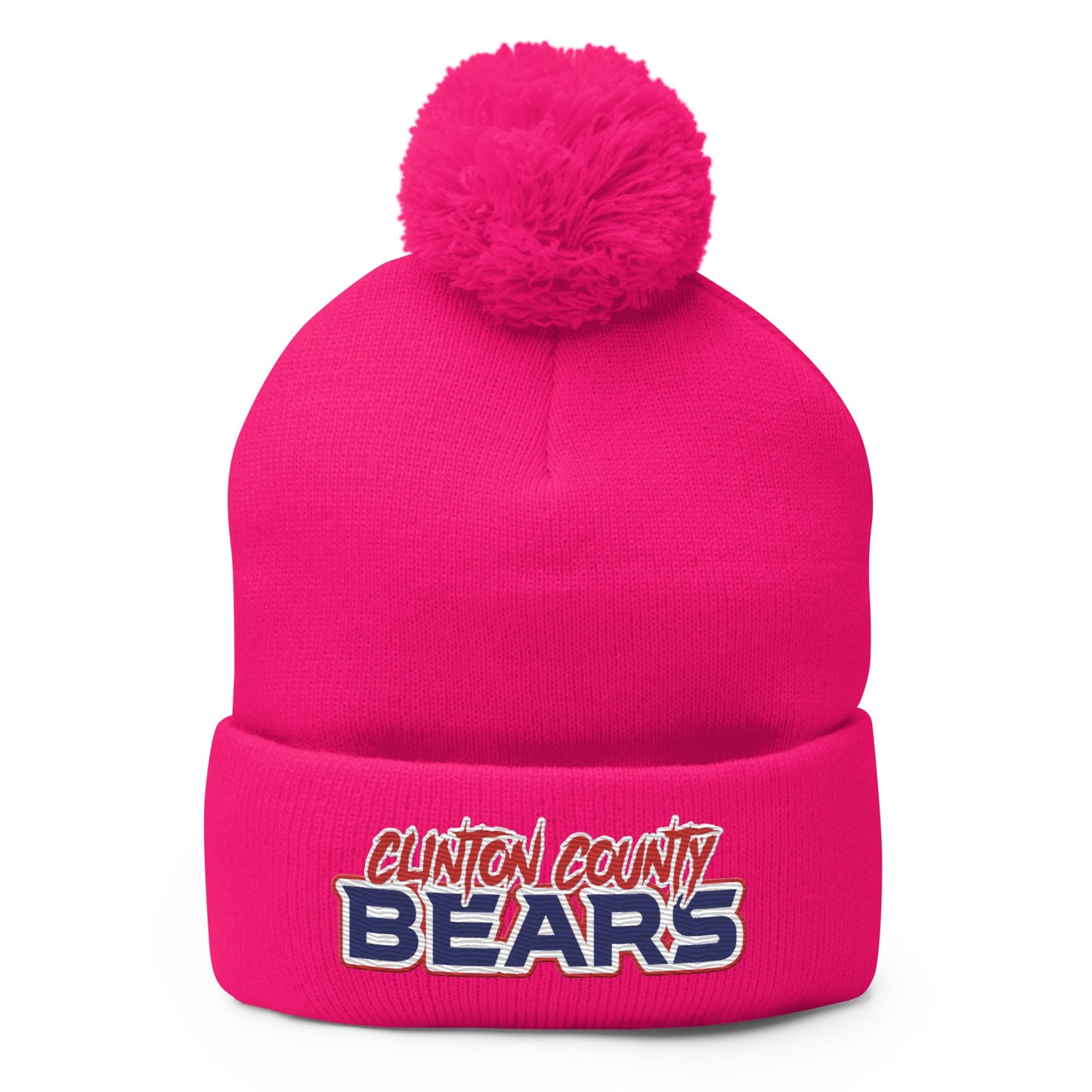 Pom - Pom Beanie | CLINTON COUNTY BEARS | Script Logo