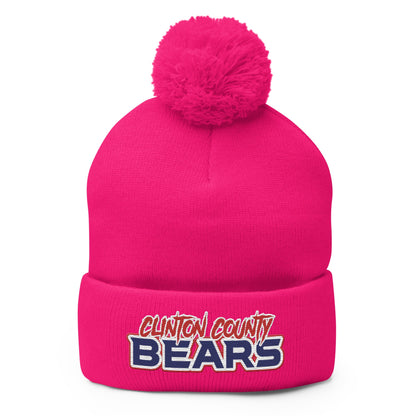 Pom - Pom Beanie | CLINTON COUNTY BEARS | Script Logo
