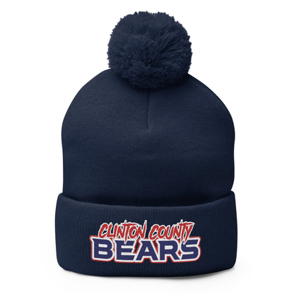 Pom - Pom Beanie | CLINTON COUNTY BEARS | Script Logo